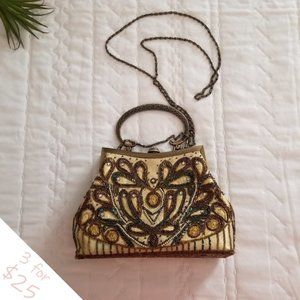 Far Nine Vintage Beaded Mardi Gras Evening Purse